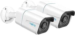 REOLINK 4K Outdoor Cameras for Home Security, Surveillance IP PoE Camera with Human/Vehicle/Pet Detection, 25FPS Daytime, Work with Smart Home, Supports 256GB microSD Card, RLC-810A (Pack of 2)