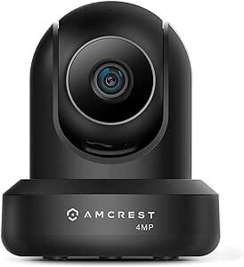 Amcrest 4MP ProHD Indoor WiFi, Security IP Camera with Pan/Tilt, Two-Way Audio, Night Vision, Remote Viewing, 4-Megapixel @30FPS, Wide 90° FOV, IP4M-1041B (Black)