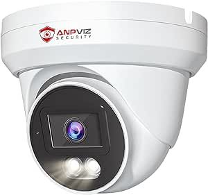 Anpviz 4K PoE Camera Turret 8MP IP Camera Outdoor, PoE Security Cameras with AI Human Vehicle Detection, Smart Dual Light Color Night Vision 98ft, Built-in Mic, 110° Wide Angle, IP66 Waterproof