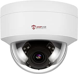 Anpviz 4MP PoE IP Dome Camera with Microphone/Audio, IP Security Camera Outdoor Night Vision 98ft Waterproof IP66 Indoor Wide Angle 2.8mm 24/7 Recording, Not PTZ #IPC-D240W-S