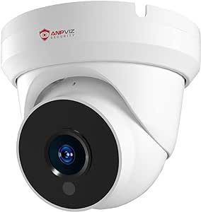Anpviz 4MP PoE IP Turret Camera with Microphone/Audio, IP Security Camera Outdoor Indoor, Night Vision 50ft, Waterproof IP66, 108° Wide Angle 2.8mm Lens, 24/7 Recording