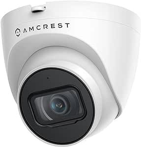 Amcrest 5MP Turret POE Camera, UltraHD Outdoor IP Camera POE with Mic/Audio, 5-Megapixel Security Surveillance Cameras, 98ft NightVision, 103° FOV, MicroSD (256GB), (IP5M-T1179EW-28MM)