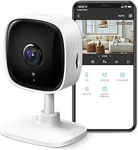 TP-Link Tapo 2K Indoor Security Dog Camera for Baby Monitor w/ Motion Detection, 2-Way Audio Siren, Night Vision, Cloud & SD Card Storage(Up to 256 GB), Works w/ Alexa & Google Home(Tapo C110)