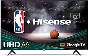 Hisense 65-Inch Class A6 Series 4K UHD Smart Google TV with Alexa Compatibility, Dolby Vision HDR, DTS Virtual X, Sports & Game Modes, Voice Remote, Chromecast Built-in (65A6H),Black