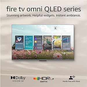 Amazon Fire TV 65" Omni QLED Series 4K UHD smart TV, Dolby Vision IQ, Fire TV Ambient Experience, local dimming, hands-free with Alexa